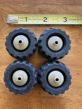 Lego 37x18R WHEEL LOT OF 4 Tires/Wheels W Beige Brown Rims