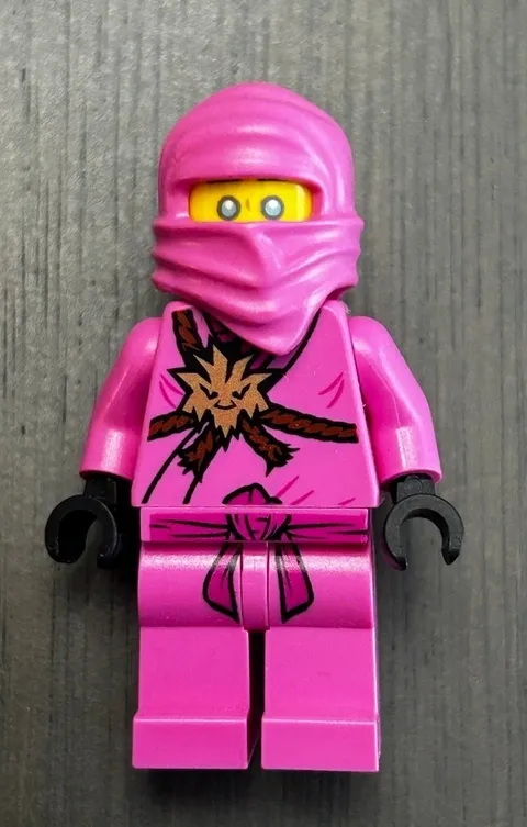 LEGO Ninjago Pink Ninja Minifigure Collectible with Black Hands & Detailed Torso