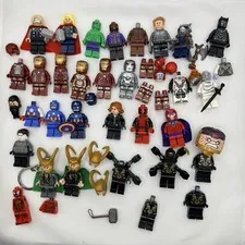 Huge LEGO Marvel Super Heroes Minifigure Lot Parts Iron Man Hulk Thor Deadpool