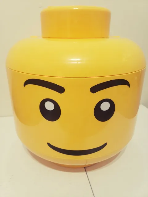 Lego sorting head minifigs bricks blocks sets carry case tray yellow authentic  