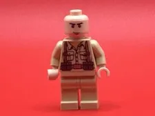 LEGO Indiana Jones German Soldier Minifigure (2008) Genuine Missing Helmet & Gun