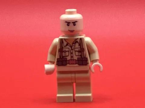 LEGO Indiana Jones German Soldier Minifigure (2008) Genuine Missing Helmet & Gun