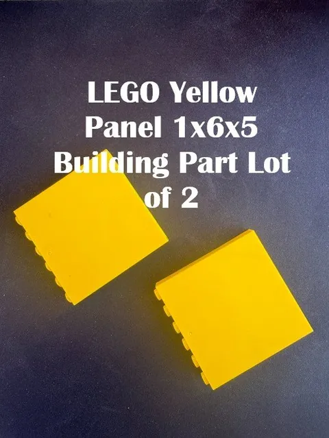 LEGO Yellow Panel 1x6x5 Building Part Lot of 2