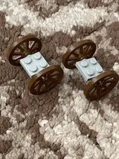 LEGO Castle Part 2470 (4 piece Lot) Brown Wagon Wheel Small (27mm D.)