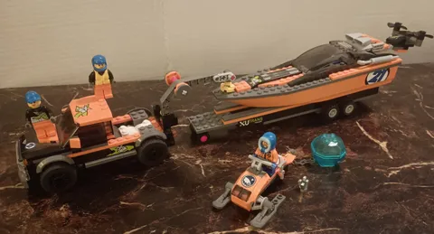 LEGO 60085 & 60032 Lot - 4 X 4 TRUCK AND POWERBOAT & Snowmobile ✨