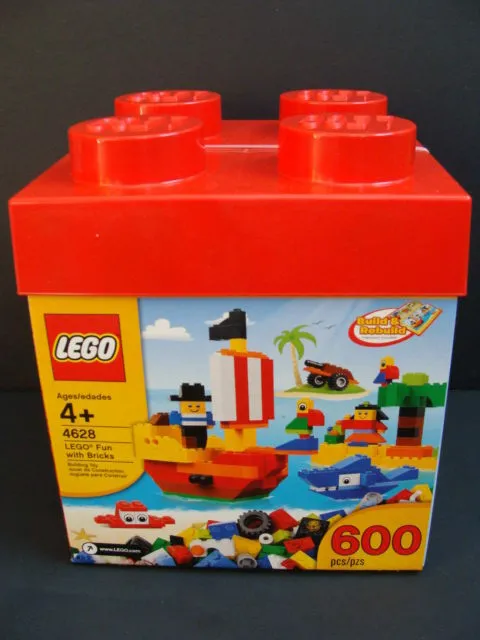 New LEGO Fun With Bricks 4628 Building Kit 600pc Blocks Box Storage Creative NIB