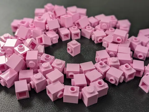 LEGO Lot 100x New Bright Pink Brick, Modified 1 x 1 (87087) Bricks Bulk SNOT