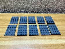 LEGO 3032 Dark Bluish Gray Plate 4x6 Lot of 10 Genuine Parts