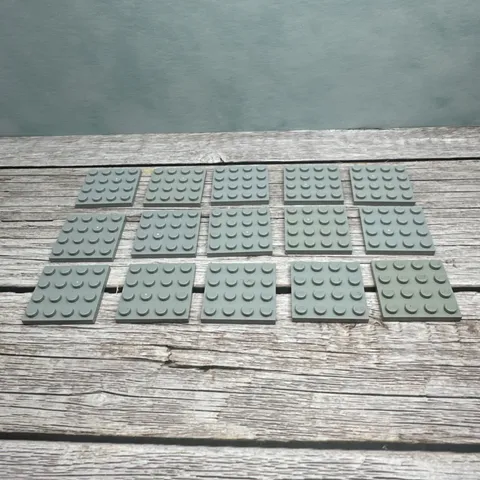 Lego Part 3031 - Plate, 4x4 Light Bluish Gray - Lot Of 15