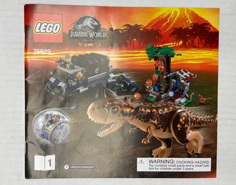 Lego 75929 Instructions Jurassic World Book One Manual Only