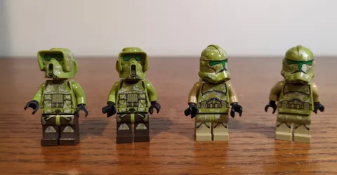 LEGO 75035 4 Clone Trooper 41st Elite Corps P2 Kashyyyk Camouflage sw0519 sw0518