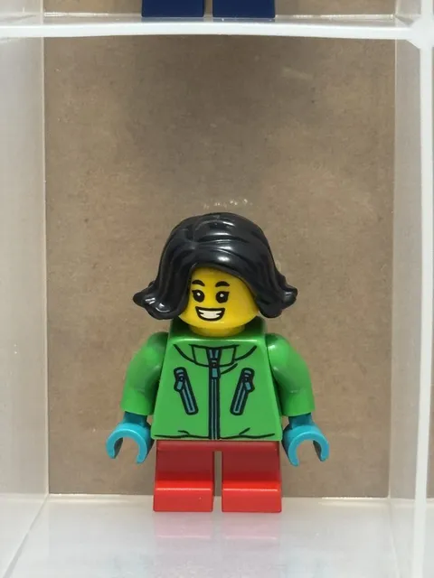 LEGO Minifigure - Holiday Child - Girl, Bright Green Jacket - No hol275 - QTY 1