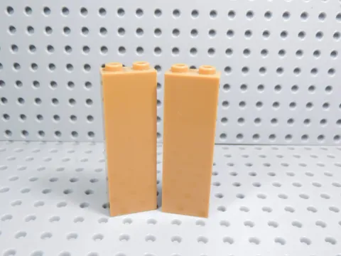 LEGO Lot of 2 Medium Nougat 1x2x5 Wall Bricks AY