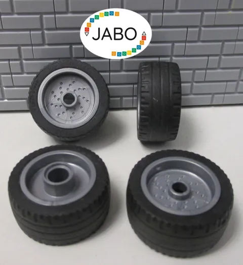 (T1/6) Lego 4x 66727c01 Tire 24x12 + Rim 18x12 Silver 66727 / 18977