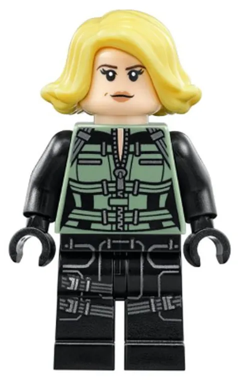 LEGO [No Color/Any Color] Black Widow - Black Jumpsuit, Bright Light Yellow Shor