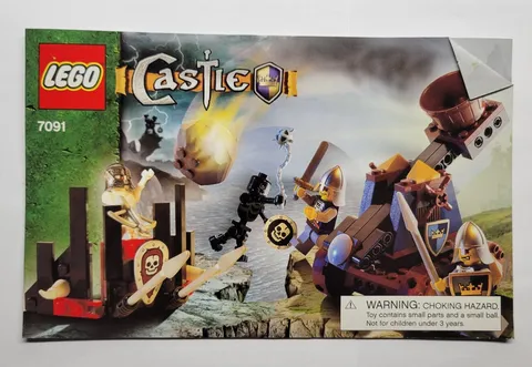 LEGO Castle 7091 Knights' Catapult Defense Instruction Manual ONLY 