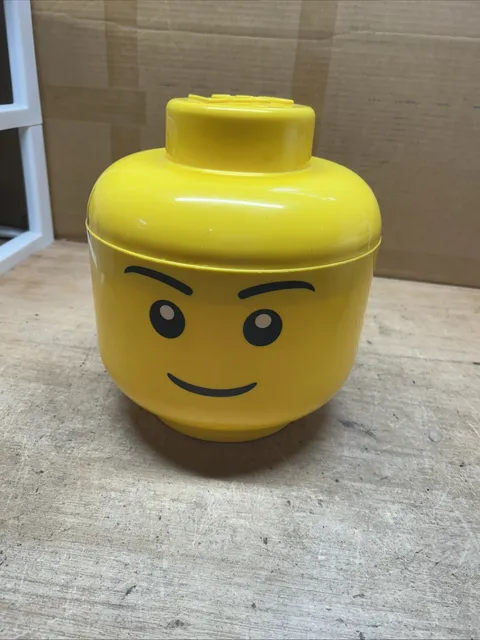 2018 Lego LARGE Boy Head Stackable Storage Container #4032