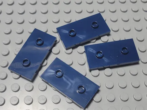 New LEGO Lot of 4 Dark Blue 2x4 Tile Pieces with 2 Top Studs