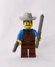 LEGO Cowboy Vest Blue Shirt Western Minifigure 6765 