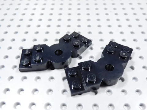 LEGO Lot of 2 Black 2x6x2/3 Modified Bent Plates Part 79846 BH