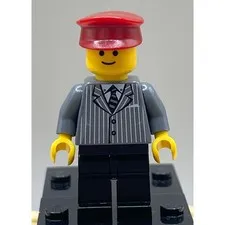 LEGO 2006 Pinstripe Suit Tie Red Hat Classic Smile Face twn036