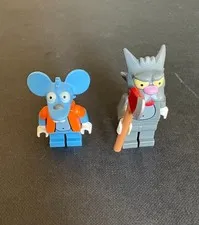 LEGO The Simpsons Itchy and Scratchy Minifigures - missing Itchy's bat