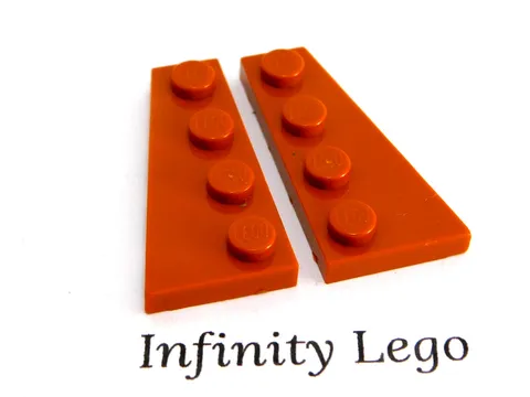 4 Pair LEGO Dark Orange Wedge Wing Plate 2 x 4 Left & Right (41769 41770)