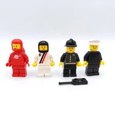 LEGO Classic Minifigure Lot of 4 – Spaceman, Fireman, Cop/Police Man, Race Car