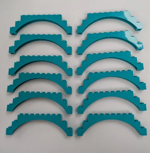 Lego x12 New Dark Turquoise Arch 1 x 12 x 3 Raised Arch 5 Cross Supports # 18838