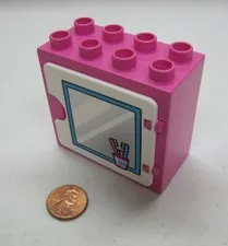 Lego Duplo HOT PINK BATHROOM VANITY CUPBOARD Home Store Dollhouse Opens