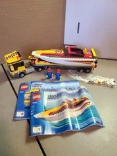 Lego City 4643 Power Boat Transporter 100% Complete