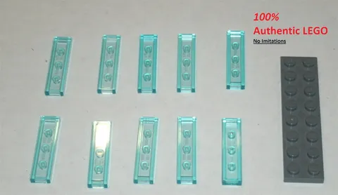 LEGO NEW 1x4 Transparent Light Blue Tile (10x) 4586557 Brick 35371
