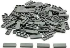 Lego 100 New Light Bluish Gray Tiles Flat Smooth 1 x 3 Stud Pieces