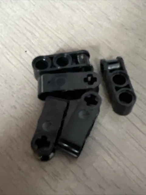 LEGO 42003 Black Technic Axle Pin Connector Perpendicular 3L 2 Pin Holes 5 Piece