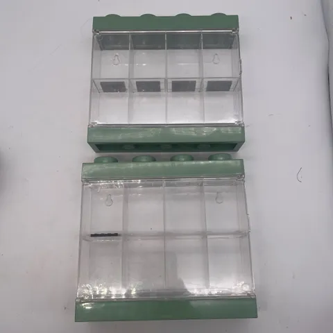 2 Official Lego Minifigures Display Case Green Stand Wall Decor S