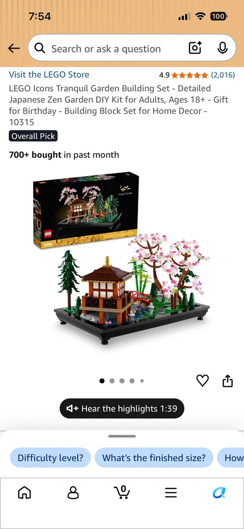 LEGO Icons Tranquil Garden 10315 Building Set for Adults