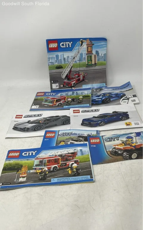 Lot Of 8 Pcs Lego City And Speed Champions Mixed Variety Instruction Manuals