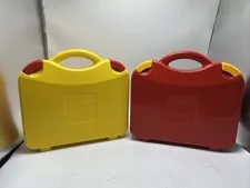 2 -LEGO Hard Plastic Carrying Carry Case Storage Box with Handle Dividers