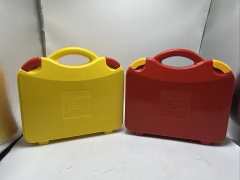 2 -LEGO Hard Plastic Carrying Carry Case Storage Box with Handle Dividers