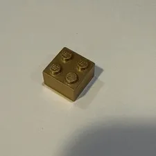 LEGO Metallic Gold 2x2 Brick - Part Number 3003