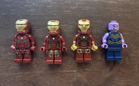 Lot Of 4 Lego Minifigures: SH0072A, SH0496, SH0167, SH0906: 3 Iron Man/1 Thanos