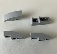 LEGO 4x NEW Pieces Slope Curved 3x1 LIGHT BLUISH GRAY #50950