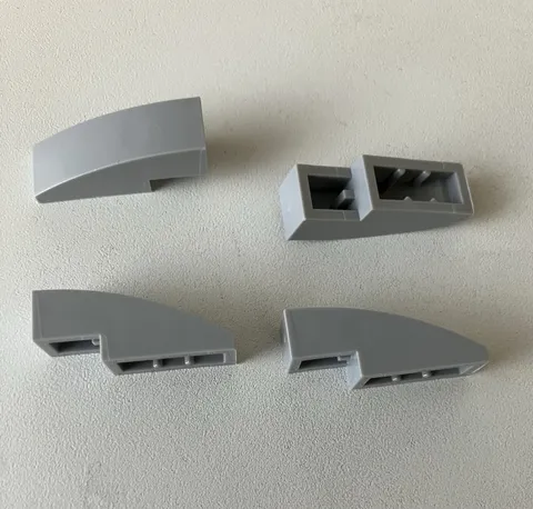 LEGO 4x NEW Pieces Slope Curved 3x1 LIGHT BLUISH GRAY #50950