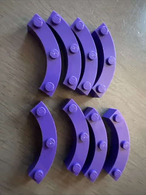 LEGO 48092 Dark Purple Brick, Round Corner 4 x 4 Macaroni with 3 Studs - 8 Piece