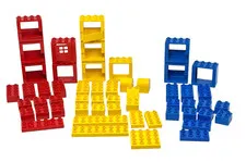 LEGO DUPLO Lot 53 Pieces Red Yellow Blue Primary Colors Assorted Half Door