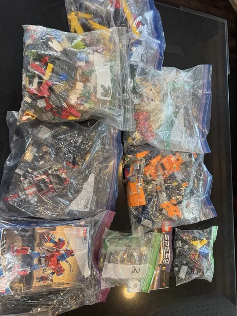 4lbs of Mixed LEGO Parts and Pieces Bulk Lot Marvel Auto Cars Airplane
