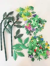Various Lego Plants Palm Tree Leaves Foliage Flowers Bamboo Stems As Pictured 