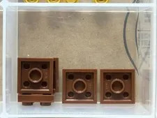 LEGO Parts - Reddish Brown Plate 2 x 2 - No 3022 - QTY 5