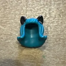 LEGO - Minifig, Hair Flipped Ends, Short Bangs, with Black Cat Ears - Turquoise