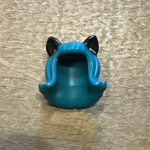 LEGO - Minifig, Hair Flipped Ends, Short Bangs, with Black Cat Ears - Turquoise
